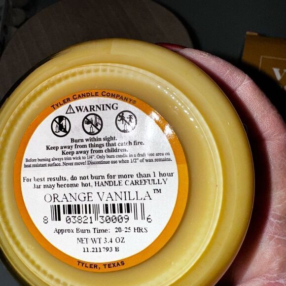 TYLER CANDLE CO. " ORANGE VANILLA" - Picture 2 of 3
